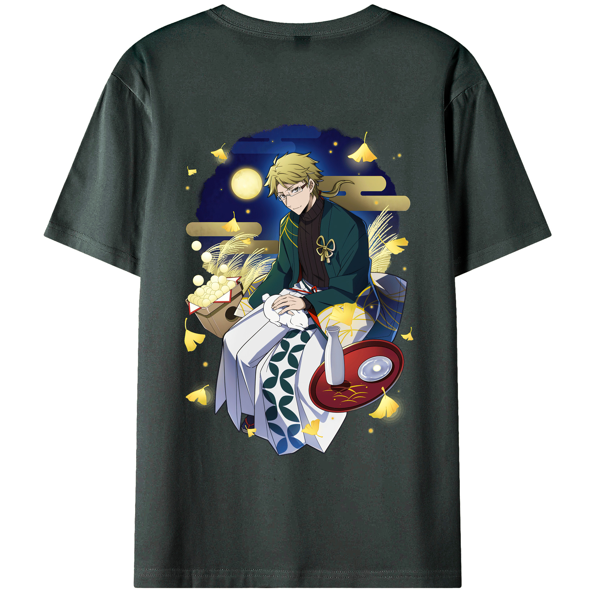 （画像用） 文豪ストレイドッグス Bungo Stray Dogs 綿100％ メンズ半袖Tシャツ（バックプリント） 通気性